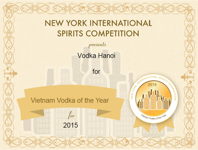 Gold Medal - Vietnam Vodka of The Year 